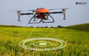 Agriculture drone with AI monitoring crop health in farmland