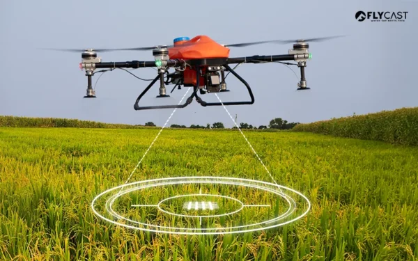 Agriculture drone with AI monitoring crop health in farmland