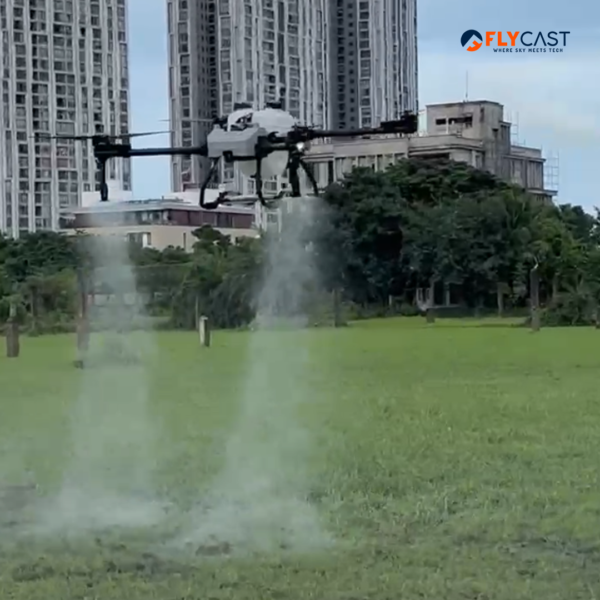 Spraying Drone in action