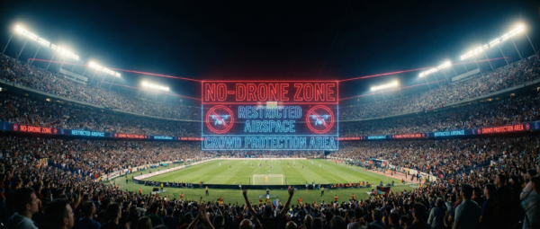 Stadium area marked as drone no fly zone for crowd safety 1